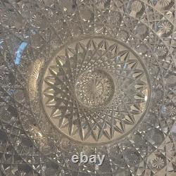 American Brilliant Period VTG 9 Cut Glass Bowl Lead Crystal, Harvard pattern
