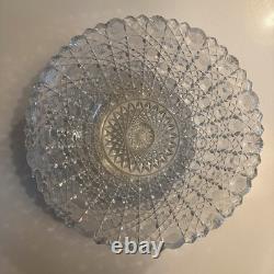 American Brilliant Period VTG 9 Cut Glass Bowl Lead Crystal, Harvard pattern