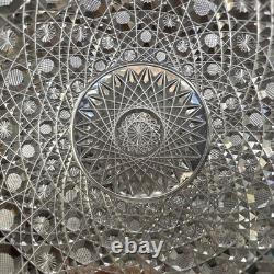 American Brilliant Period VTG 9 Cut Glass Bowl Lead Crystal, Harvard pattern