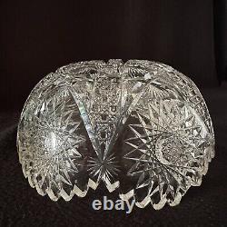 American Brilliant Period Very Clear Cut Crystal Glass Serving Bowl Dish ABP 8