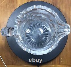 American Brilliant Period c1910-1920 Cut Crystal Glass Pitcher WIne Ewer 11.5 T