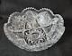 American Brilliant Saw Tooth Rim Cut Crystal Glass Bowl 8 1/4 Round