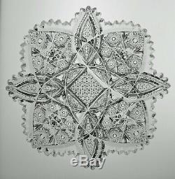 American Brilliant (abp) Cut Glass Crystal Plate By Libbey