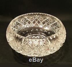 American Brilliant period compote bowl. Cut crystal. Hobstars. 8.5 pounds