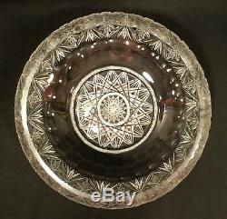 American Brilliant period compote bowl. Cut crystal. Hobstars. 8.5 pounds