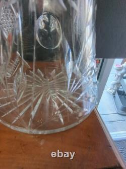 American brilliant cut glass Crystal Floral Jug Pitcher & 4 Tumbers Old Fashion