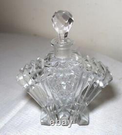 Antique 1800's Czechoslovakian cut crystal perfume cologne perfume glass bottle