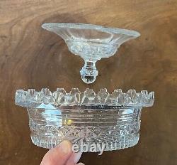 Antique 18th c. George III Anglo Irish Cut Glass Crystal Butter Tub Tureen Box