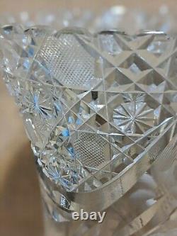 Antique 1910 Mckee American Brilliant Cut Crystal Flower Vase 12tall