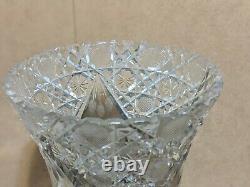 Antique 1910 Mckee American Brilliant Cut Crystal Flower Vase 12tall