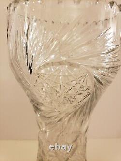 Antique 19th C. Large 12 ABP American Brilliant Period Deep Cut Crystal Vase