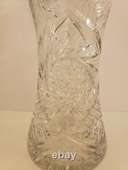 Antique 19th C. Large 12 ABP American Brilliant Period Deep Cut Crystal Vase