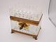 Antique 19th Century Baccarat Cut Crystal Box / Casket with Claw Feet