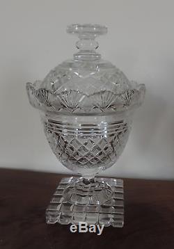Antique 19th century Cut Crystal Glass Compote Urn & Cover Anglo Irish Regency