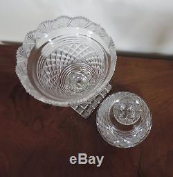 Antique 19th century Cut Crystal Glass Compote Urn & Cover Anglo Irish Regency