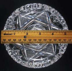 Antique 9 tall COMPOTE ABP American BRILLIANT cut glass Stars, Diamonds & Fan