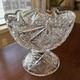Antique ABP American Brilliant Cut Glass Punch Bowl Pedestal Hobstar Pinwheel
