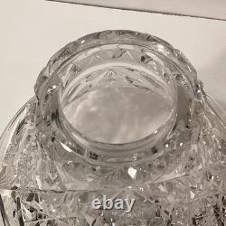 Antique ABP American Brilliant Cut Glass Punch Bowl Pedestal Hobstar Pinwheel
