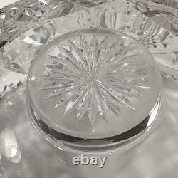 Antique ABP American Brilliant Cut Glass Punch Bowl Pedestal Hobstar Pinwheel