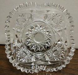 Antique ABP American Brilliant Period Cut Glass Mayonnaise Bowl & Underplate Set