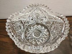 Antique ABP American Brilliant Period Cut Glass Mayonnaise Bowl & Underplate Set