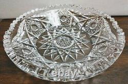 Antique ABP American Brilliant Period Cut Glass Mayonnaise Bowl & Underplate Set