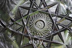 Antique ABP American Brilliant Period STAR & THISTLE Hand Cut CRYSTAL BOWL Heavy