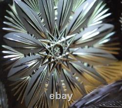 Antique ABP American Brilliant Period STAR & THISTLE Hand Cut CRYSTAL BOWL Heavy