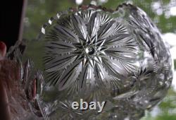 Antique ABP American Brilliant Period STAR & THISTLE Hand Cut CRYSTAL BOWL Heavy