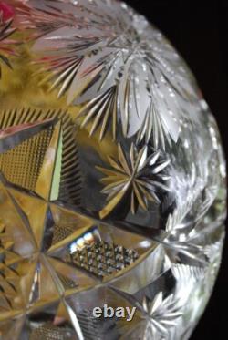 Antique ABP American Brilliant Period STAR & THISTLE Hand Cut CRYSTAL BOWL Heavy