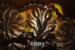 Antique ABP American Brilliant Period STAR & THISTLE Hand Cut CRYSTAL BOWL Heavy