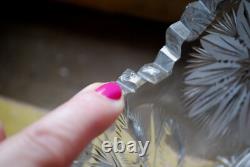 Antique ABP American Brilliant Period STAR & THISTLE Hand Cut CRYSTAL BOWL Heavy