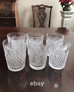 Antique ABP Cut Crystal Tumbler Glasses Diamond and Fan Set of 6