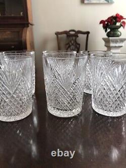 Antique ABP Cut Crystal Tumbler Glasses Diamond and Fan Set of 6