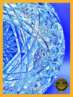 Antique ABP Cut Glass Bowl 8 Hobstar & Russian Pattern Heavy Crystal