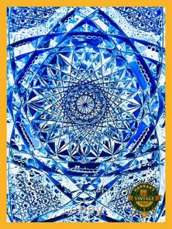 Antique ABP Cut Glass Bowl 8 Hobstar & Russian Pattern Heavy Crystal