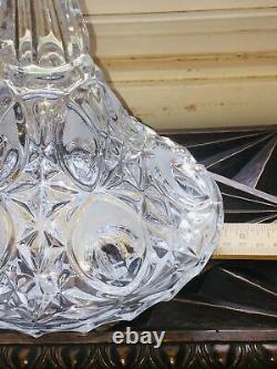 Antique ABP Cut Glass Crystal Decanter Ship Trip Liquor Wine Stopper Art Deco