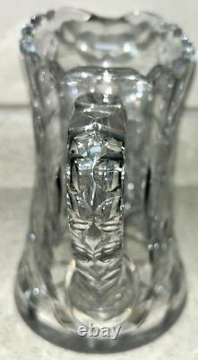 Antique ABP Cut Glass Water Set Pitcher with 4 Tumblers Cut Thistle & Cosmos