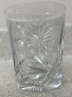 Antique ABP Cut Glass Water Set Pitcher with 4 Tumblers Cut Thistle & Cosmos