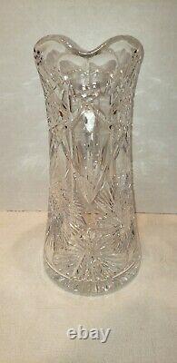 Antique American Brilliant ABP Cut Glass Crystal Pitcher withCreamer & Sugar Lot
