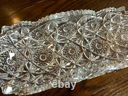 Antique American Brilliant ABP cut crystal Aztec panel fine diamonds brunswick