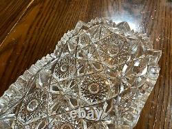 Antique American Brilliant ABP cut crystal Aztec panel fine diamonds brunswick