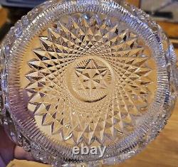 Antique American Brilliant Cut Crystal Bowl With 18k Gold Plated Trim BEAUTIFUL