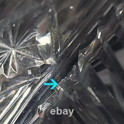 Antique American Brilliant Cut Crystal Glass Large Dresser Box with silver plate