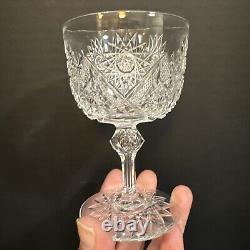 Antique American Brilliant Cut Glass 4.5 Cordial Wine Glasses Set Of 7
