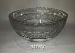 Antique American Brilliant Cut Glass Bowl Rare Pattern