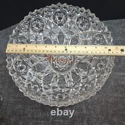 Antique American Brilliant Cut Glass Bowl Sawtooth Stars 10.5 x 5 Bowl Heavy