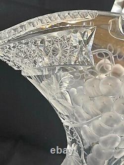 Antique American Brilliant Cut Glass Crystal Abp Rare Charles Tuthill Basket