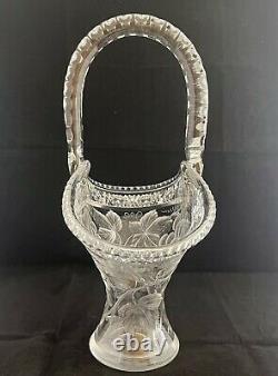 Antique American Brilliant Cut Glass Crystal Abp Rare Charles Tuthill Basket