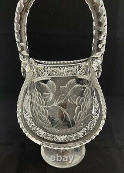 Antique American Brilliant Cut Glass Crystal Abp Rare Charles Tuthill Basket